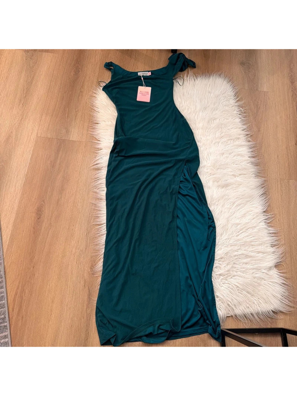 Hello Molly Teal maxi dress with ruched detail  size 4